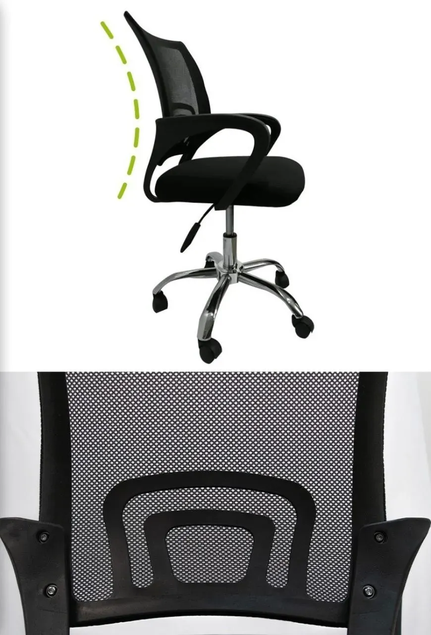 Silla Oficina Ejecutiva Secretaria Giratoria Ergonomica Negra