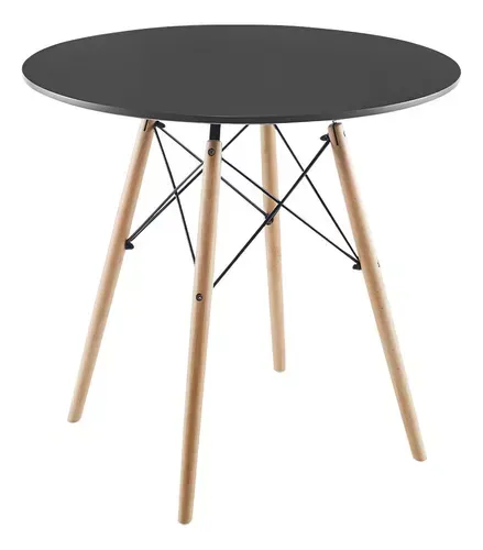 Mesa Eames 80cm Negro Minimalista