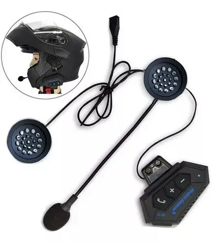 Intercomunicador Auriculares Casco Bluetooh Bt12 Moto Musica Sikeo Color Negro