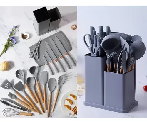 Kit de Utensilios De Cocina 19 pz Gris