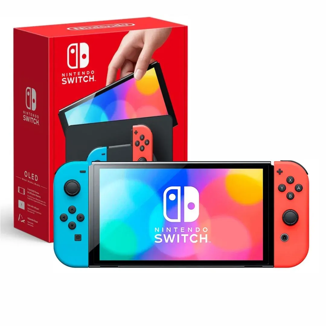 Nintendo Switch Oled  Neon +Vidrio +1 Año de Garantia