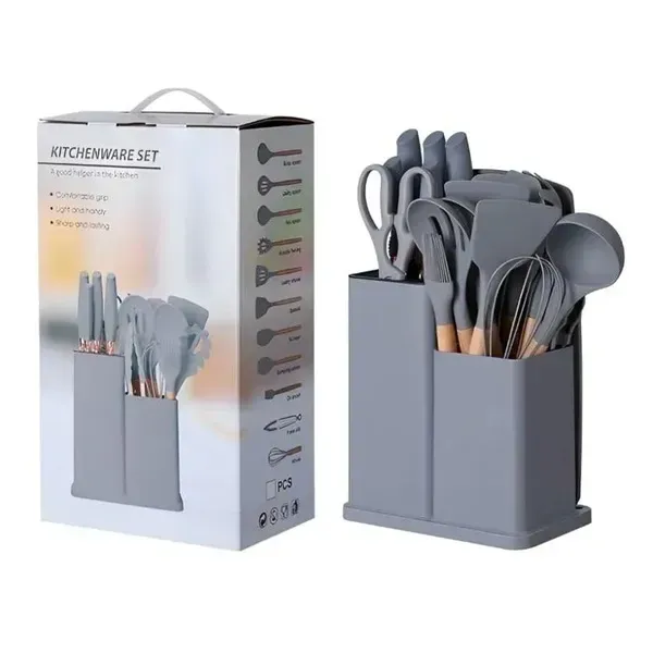 Kit de Utensilios De Cocina 19 pz Gris