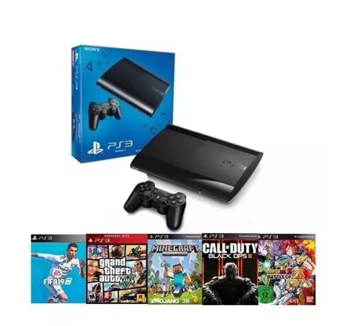 Playstation 3 500gb Rf+2 Controles+33 Juegos+Garantia