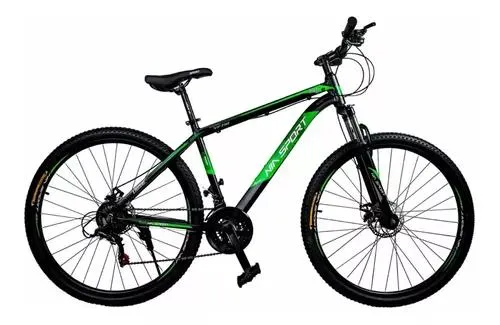 Bicicleta Aluminio Rin 29 Nia Sport Montaña Negra Verde 