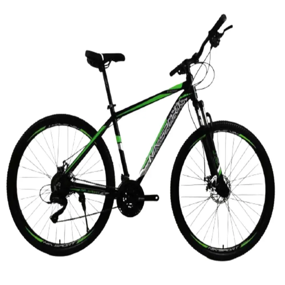 Bicicleta Aluminio Rin 29 Nia Sport Montaña Negra Verde 