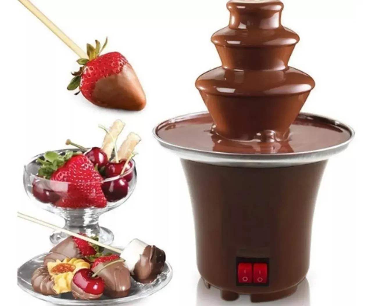 Maquina Fuente De Chocolate Eléctrica Fresas Con Chocolate Color Colores