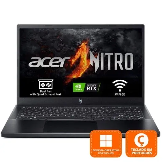 Portatil Acer NITRO ANV15-41-R8LZ - AMD RYZEN 5 16Ram DDR5 512GB SSD GEFORCE RTX 2050