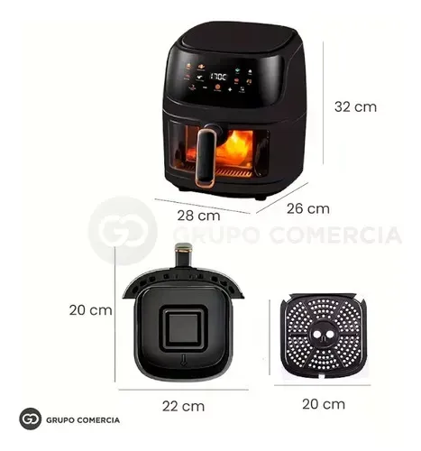 Freidora De Aire Sin Aceite Air Fryer Digital 8 Litros Xhome