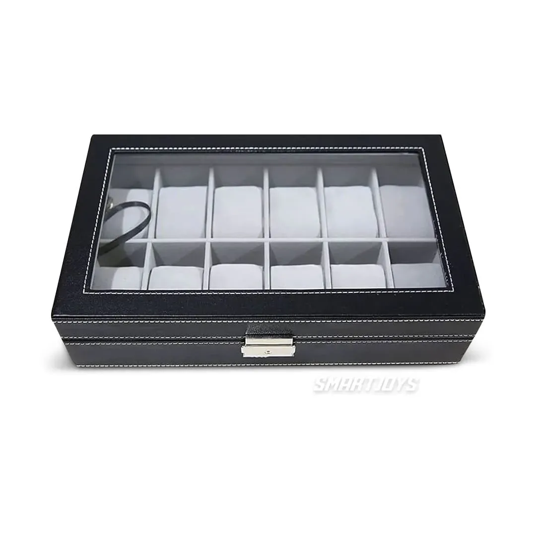 Caja Organizadora De Relojes De Lujo 12 Piezas Gris