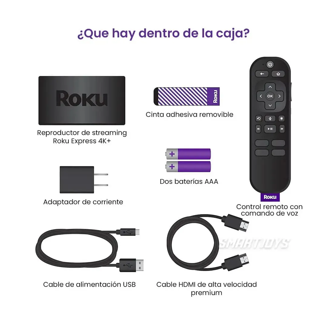 Convertidor Smart TV Roku Express 4K Comando De Voz