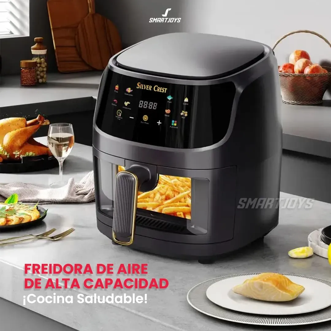 Freidora De Aire Silver Crest 10L Antiadherente Pantalla Digital 2400W