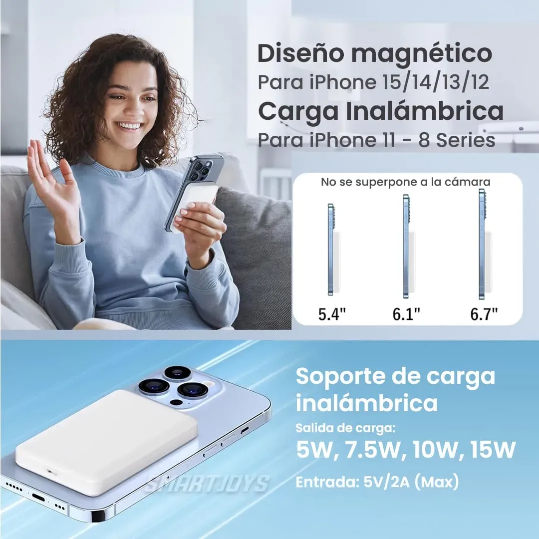 Power Bank Batería Portátil 5000 mAh Magnética Movisun I500