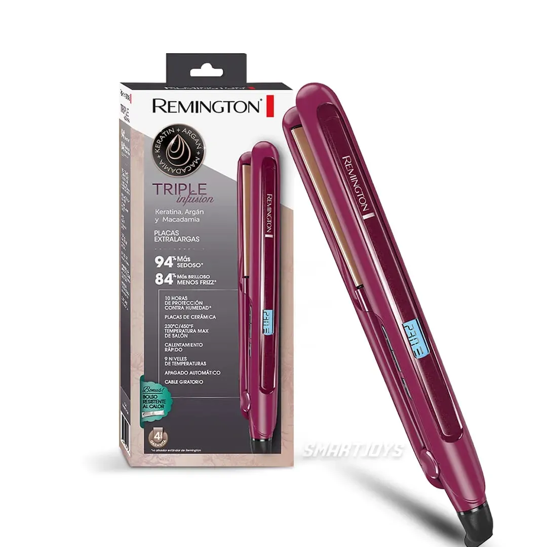 Plancha de Cabello Remington Triple Infusión Keratina Argán Macadamia S7740