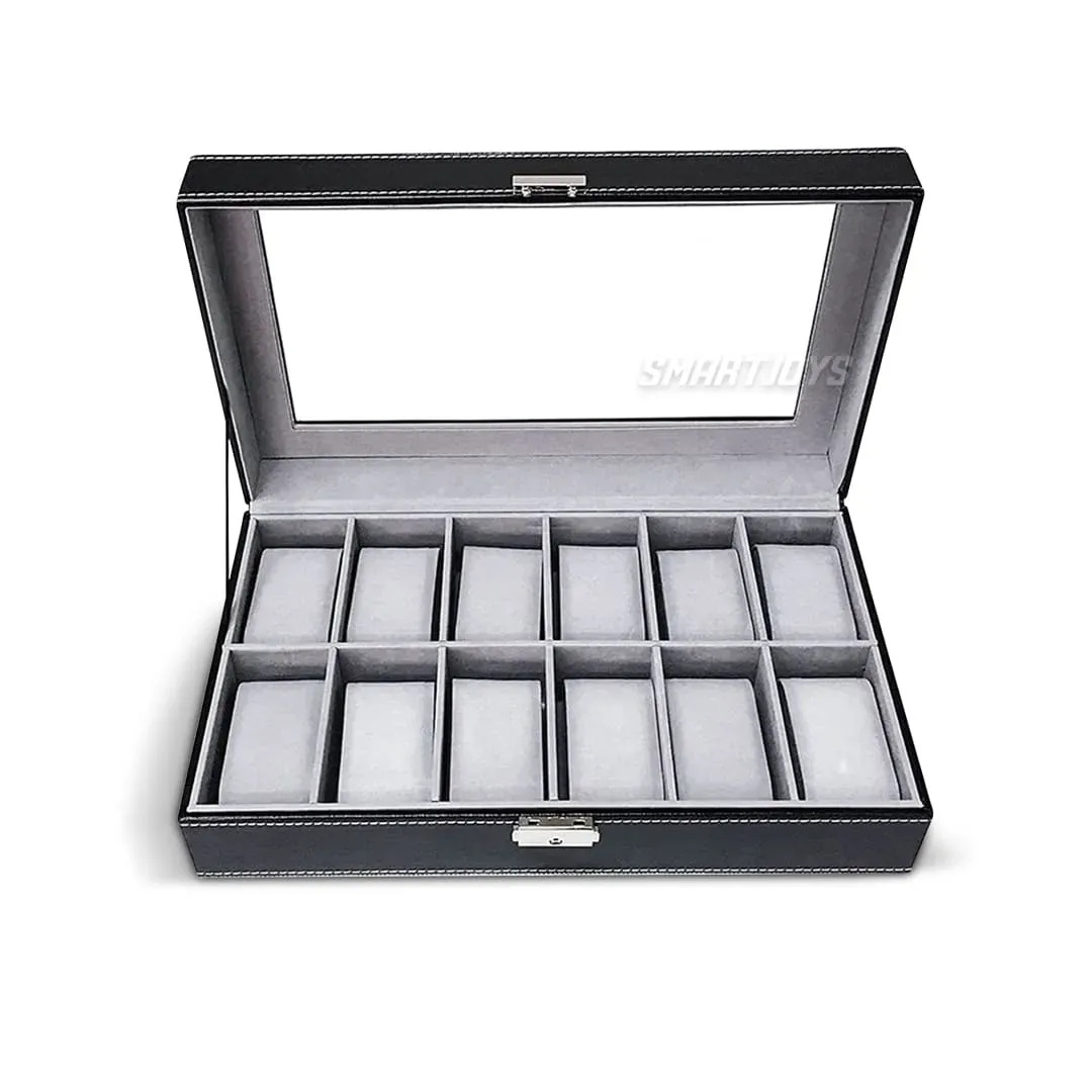 Caja Organizadora De Relojes De Lujo 12 Piezas Gris