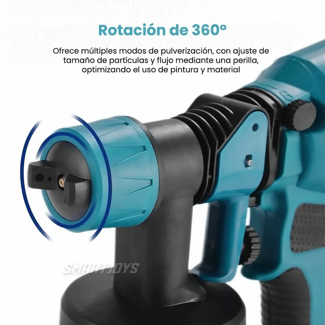 Pistola de Pintura Inalámbrica Recargable Portátil 2 Baterías 21V