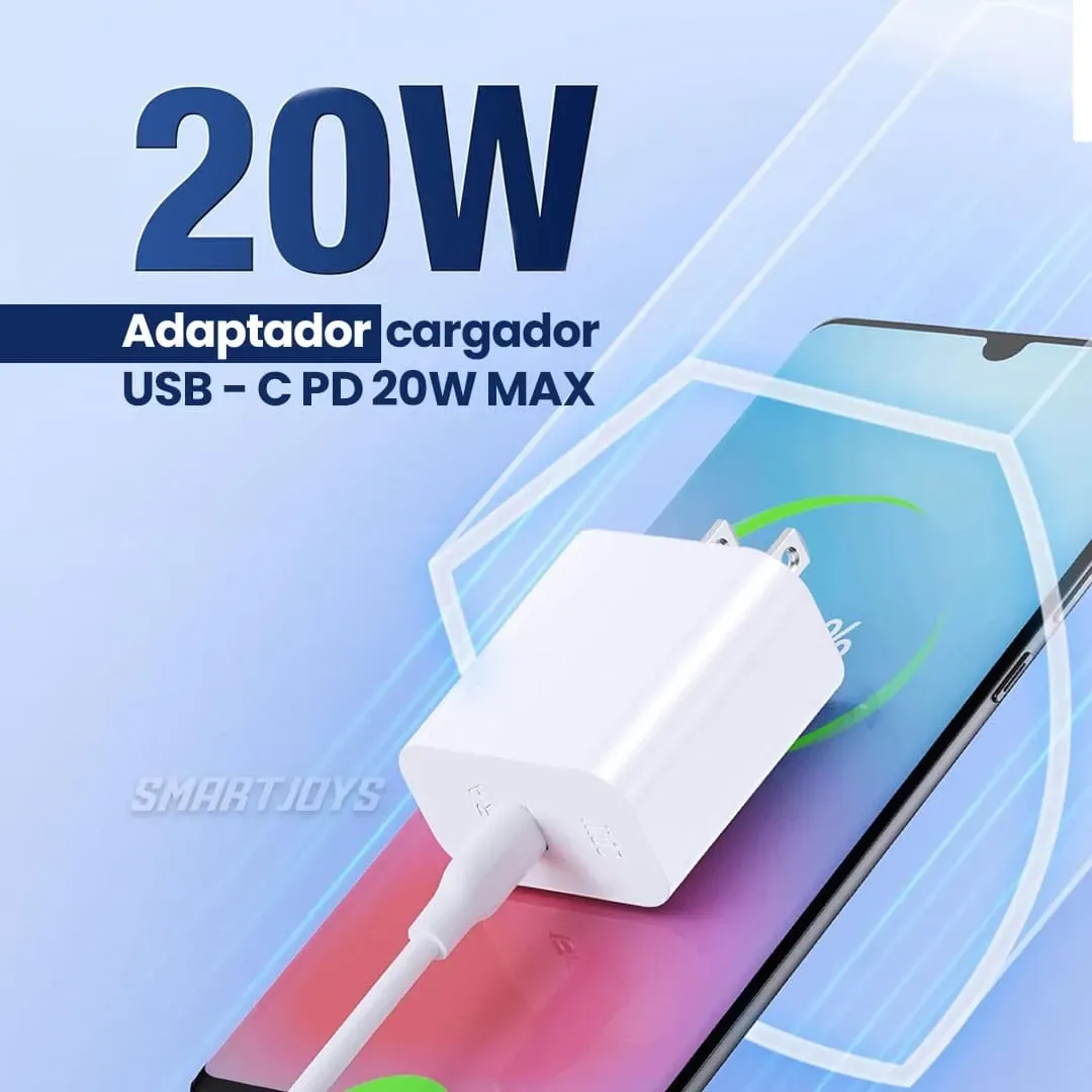 Cargador Adaptador Carga Rápida Tipo C 20W Max GAR52