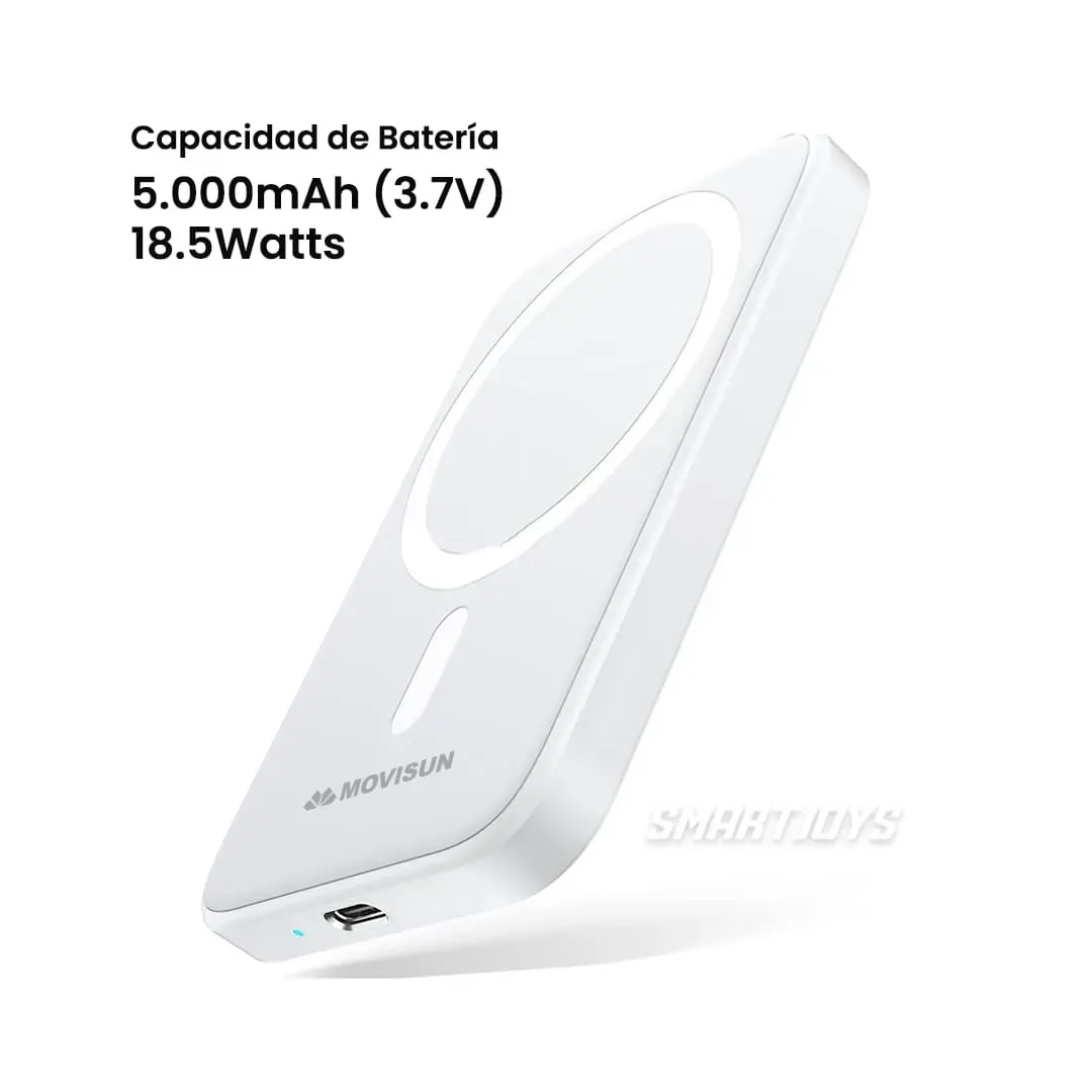 Power Bank Batería Portátil 5000 mAh Magnética Movisun I500