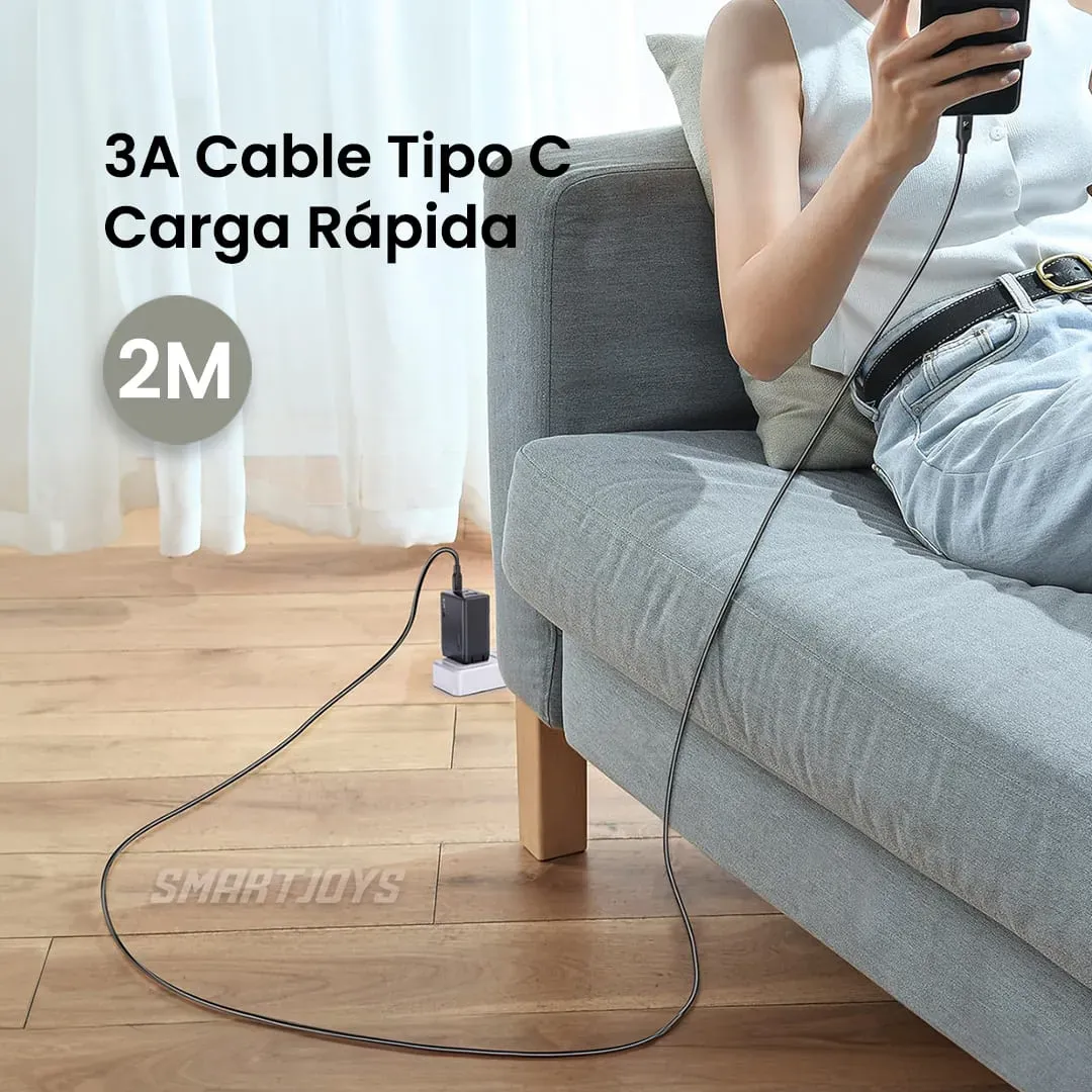 Cargador Completo 65W Carga Rápida Triple Puerto GAR322 Cable Tipo C