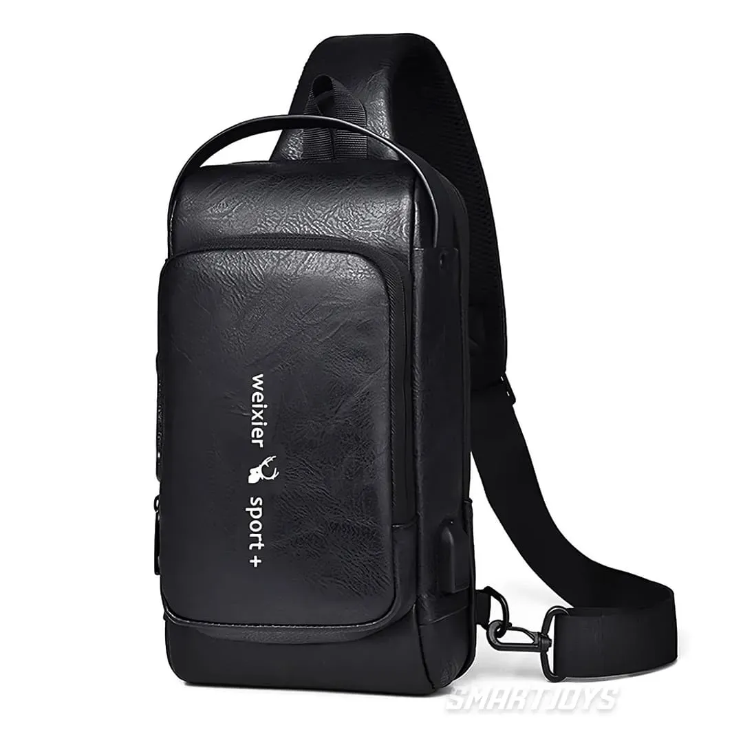 Bolso Antirrobo Negro Con Puerto USB Maleta Con Candado