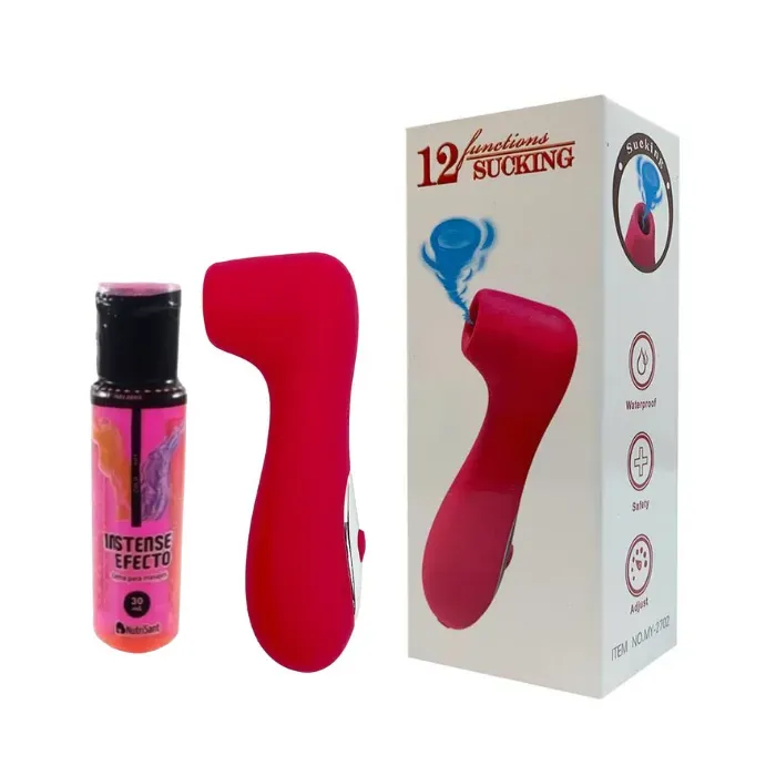 Succionador De Clitoris 12 Modos De Succion Wendy + Lubricante Multiorgasmo Doble Sensacion