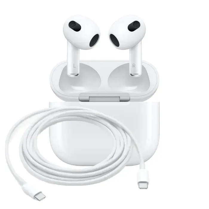 Airpods 3  Audifonos Calidad 1.1 + Cable Iphone 2 Metros Tipo C Carga Rapida Lightning 1:1