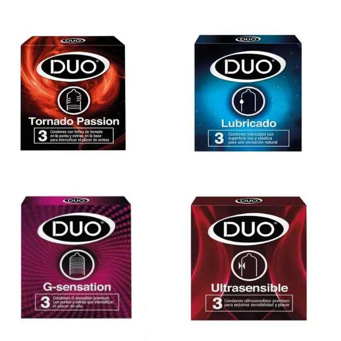 *4 Condones Duo Preservativo *3 Unidades C/u