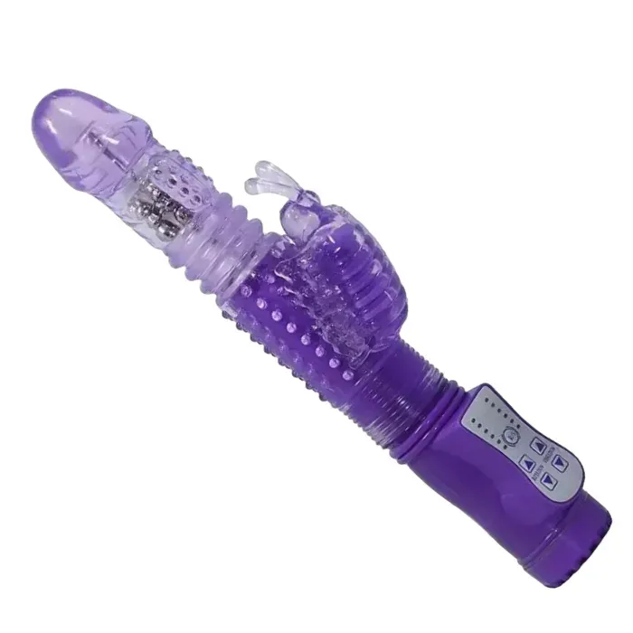  vibrador recargable doble estimulación punto g mariposa 360 grados jack butterfly recargable + lubricante gelx neutro x 100 ml