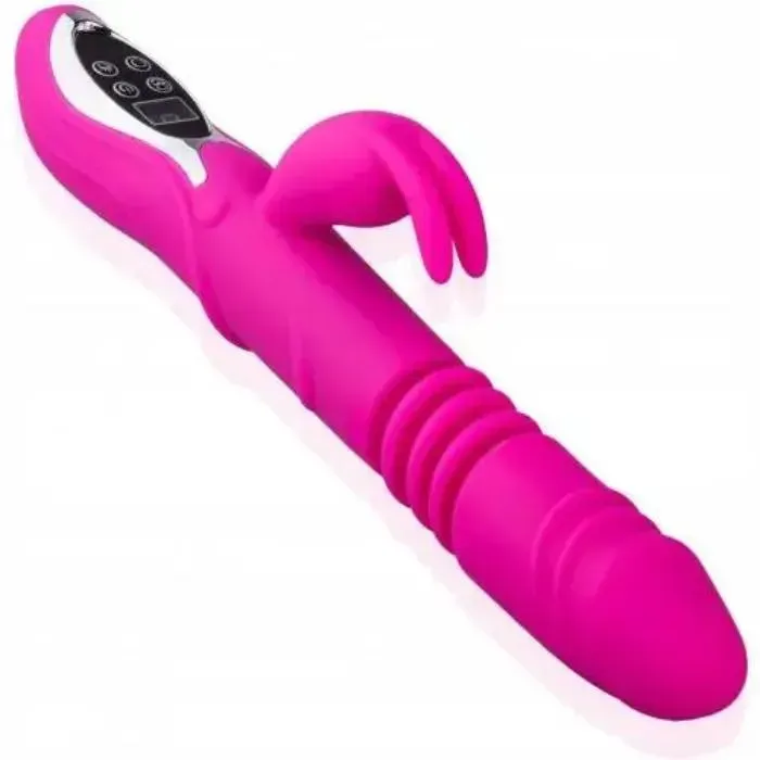 Vibrador Consolador Con Calefacción Telescópico Y Pulso Automático Rabbit + Sache De Obsequio