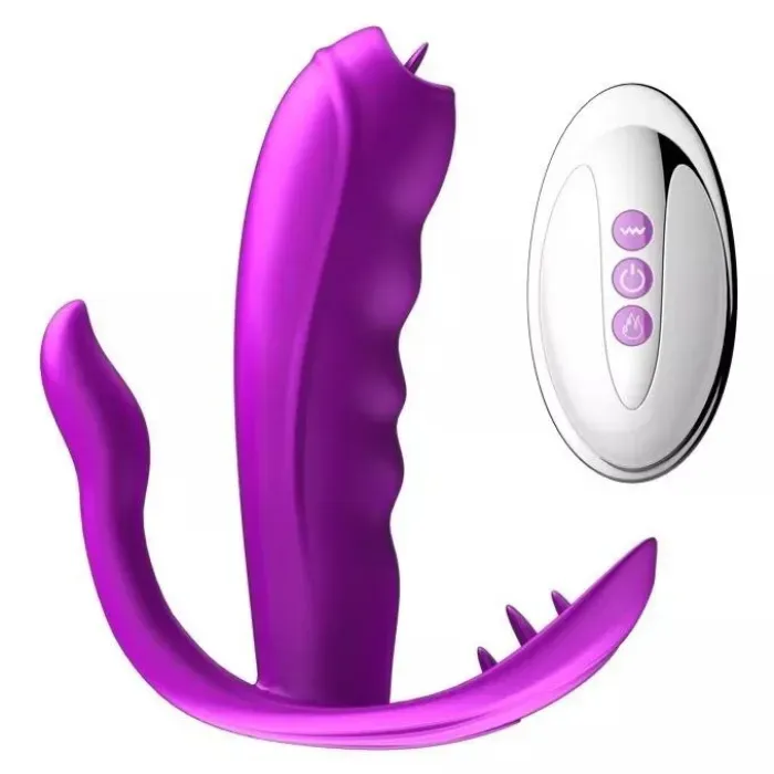 Vibrador Succionador Vaginal Tipo Panty 3 En 1 Estimulador Lengua