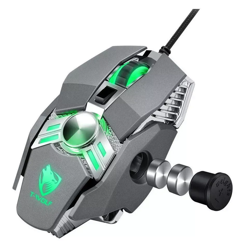 Mouse Gamer Para Juegos V10 Wolf Warrior Con Cable Usb, Óptico, Rgb, Led, 6400 Dpi, 1414