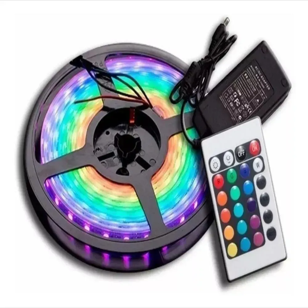 Cinta De Luz Led Multicolor Rgb 5 Metros Tira Led + Control *2