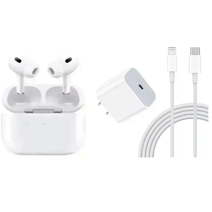 Airpods Pro 2 Control De Volumen Tactil Aaa+ Cargador 25w Usb Tipo C A Lightning Iphone Carga Rapida