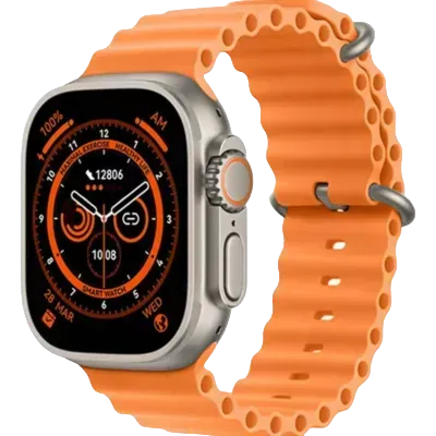 Reloj Inteligente T800 Ultra Smartwatch Smartwatch T800 Ultra Doble Correa +cargador Samsung 25w Carga Rápida Naranja +