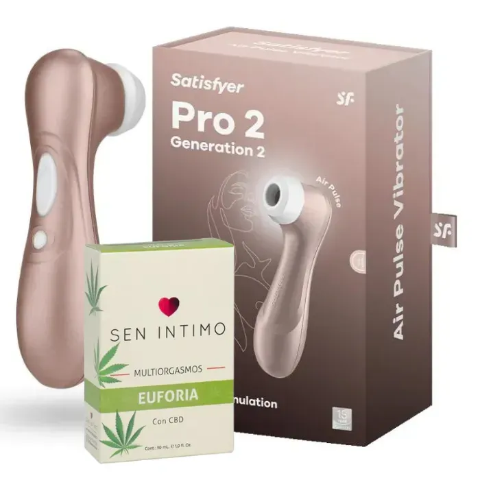 Satisfyer Pro 2 Succionador De Clitoris Nueva Generación 2 + Sen Intimo Edicion Especial Lubricante Multiorgasmos Euforia X 30 Ml