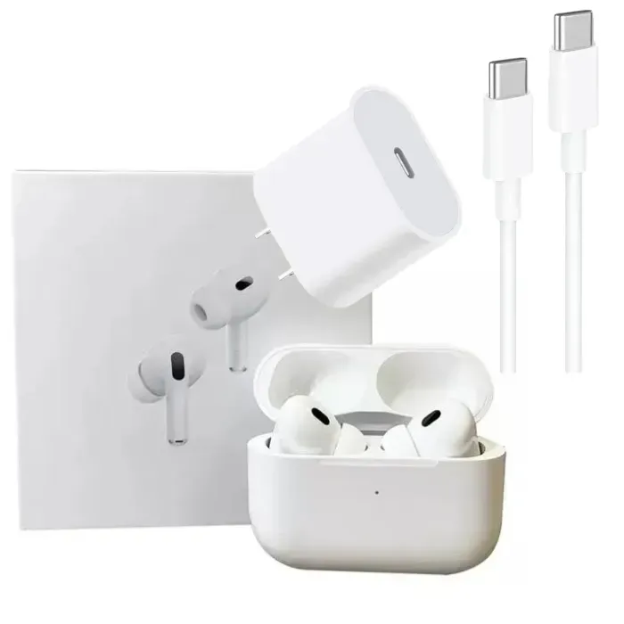 Audifonos Inalambricos Airpods Pro 2 Con ANC 1.1 + Cargador Iphone 15 Pro Max Carga Rapida 35w Tipo C