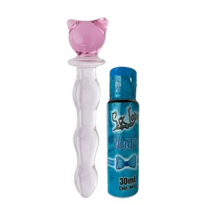 Dildo De Vidrio Perlas Consolador Alepo + Lubricante Intimo Neutro 30 Ml Sex Love