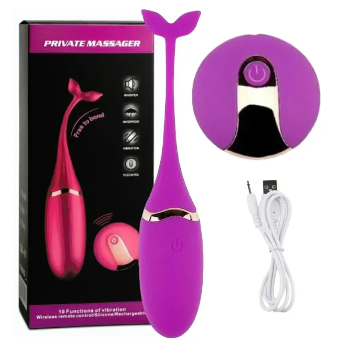 Huevo Vibrador A Control Remoto Ballena Recargable 10 Modo De Vibracion + Lubricante Intimo Neutro 30 Ml Sex Love + Lubricante Anal Dilatador Anestesico Sex Love 10 Ml