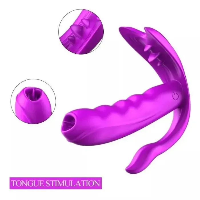 Vibrador Succionador Vaginal Tipo Panty 3 En 1 Estimulador Lengua + Lubricante Neutro