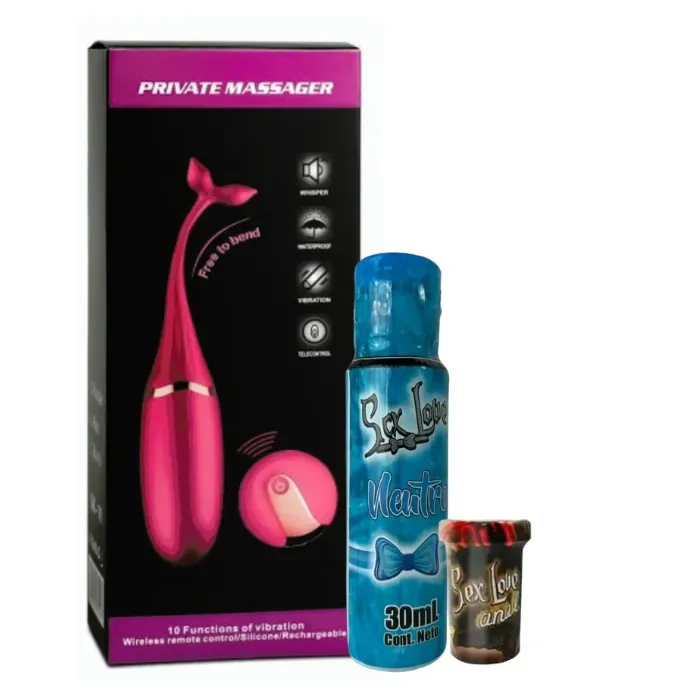 Huevo Vibrador A Control Remoto Ballena Recargable 10 Modo De Vibracion + Lubricante Intimo Neutro 30 Ml Sex Love + Lubricante Anal Dilatador Anestesico Sex Love 10 Ml