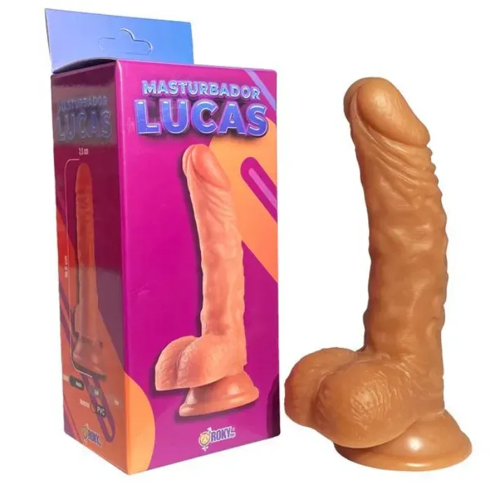 Dildo Consolador Realista Ventosa Y Chupa 18.5 Cm Lucas