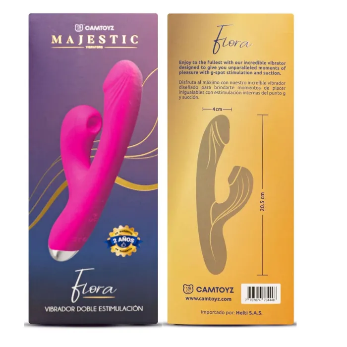 Vibrador Succionador De Clítoris Alta Gama 10 Modo De Vibracion + 10 De Succión Con Calefaccion (Recargable) Flora