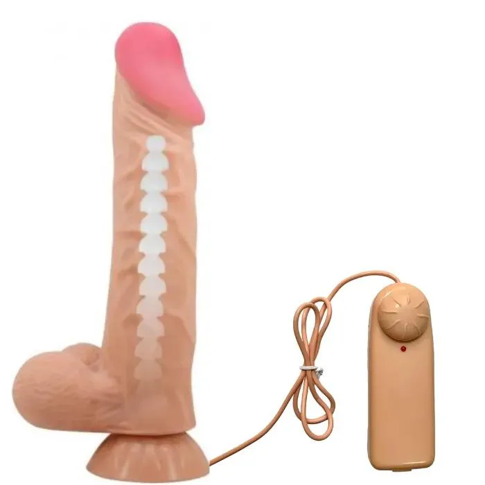 Dildo Vibrador Consolador Ultra Realista Con Piel Deslizable Y Control Alambrico