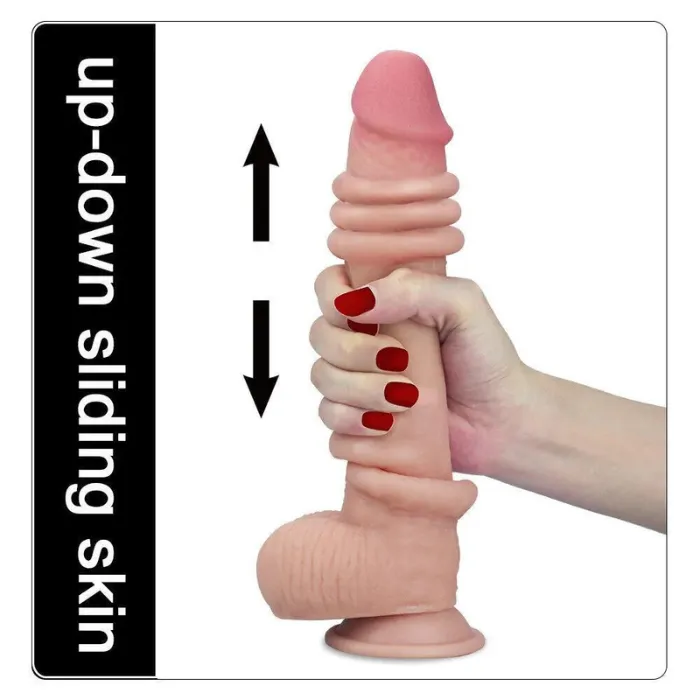 Dildo Vibrador Consolador Ultra Realista Con Piel Deslizable Y Control Alambrico