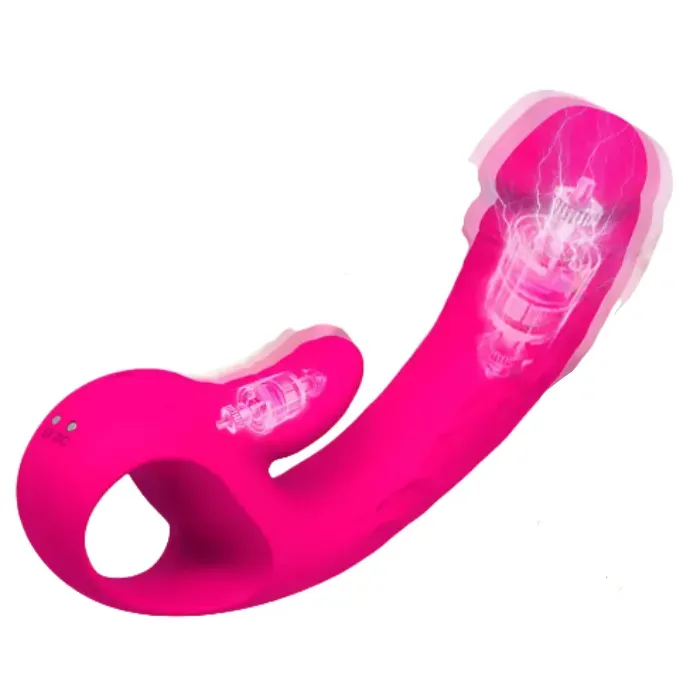 Vibrador Doble Estimulacion Punto G Y Clitoris Forma De Pene Realista Y Lengua