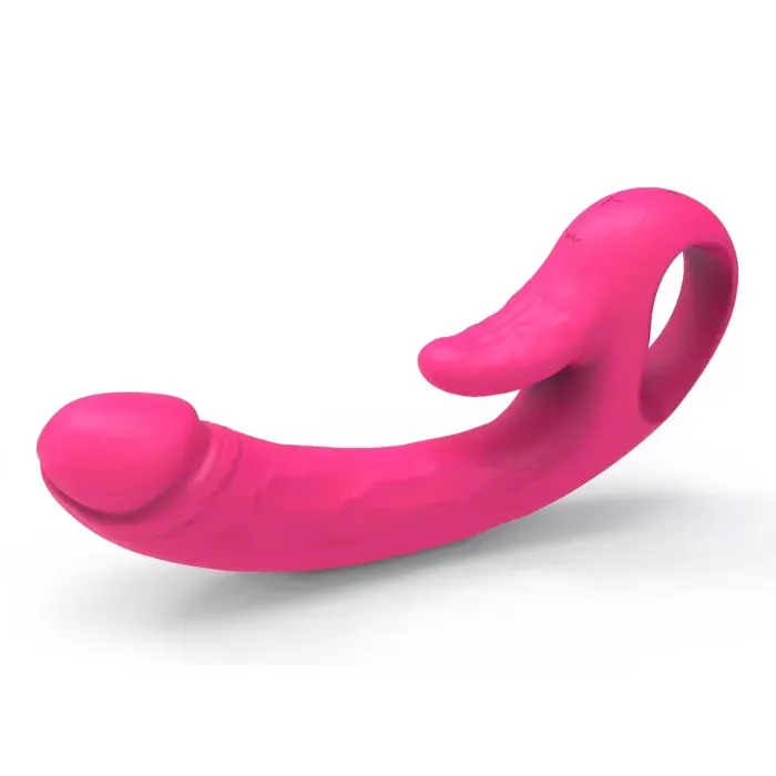 Vibrador Doble Estimulacion Punto G Y Clitoris Forma De Pene Realista Y Lengua