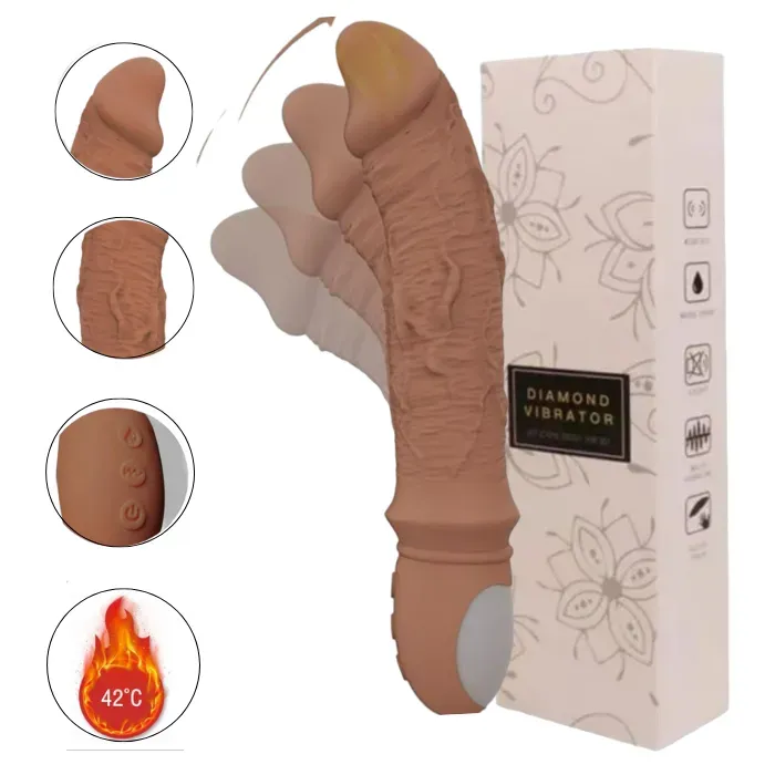 Vibrador dildo consolador  estilulador de punto g con calefacción (recargable)