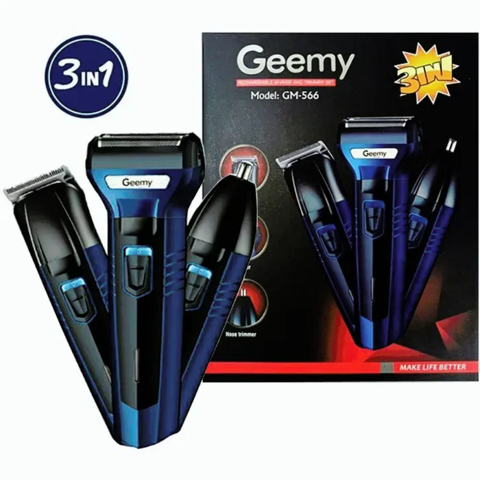 Maquina Afeitadora patillera Profesional 3 En 1 Recargable Geemy Blue