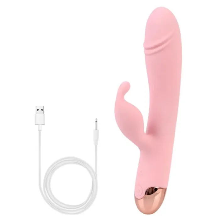 Vibrador Doble Estimulacion De Lujo Con Rotacion 360° 10 Modo De Vibracion (recargable) + Lubricante Intimo Neutro X 30 Ml Sex Love + Limpiador De Juguetes Elixir Neutro 29 Ml