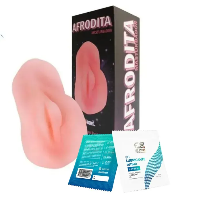 vagina masturbadora masculina texturizada afrodita+ gel lubricante íntimo natural elixir 5 ml 