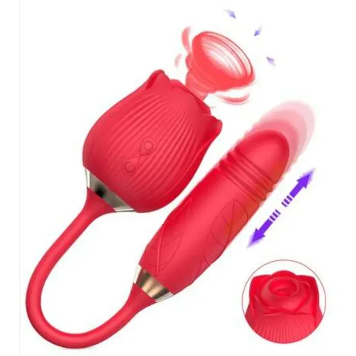 Vibrador Rosa Consolador De Lujo 2 En 1 Punto G Y Clítoris Juguete Sexual 